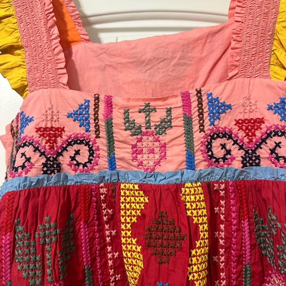 NWT Farm Rio Color blocking Embroidered Mini Size XL - Picture 3 of 4